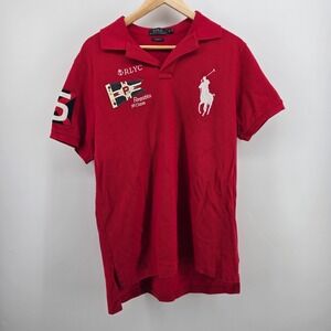 Polo Ralph Lauren Red Regatta RLYC Big Pony Custom Fit Polo Shirt Mens Medium